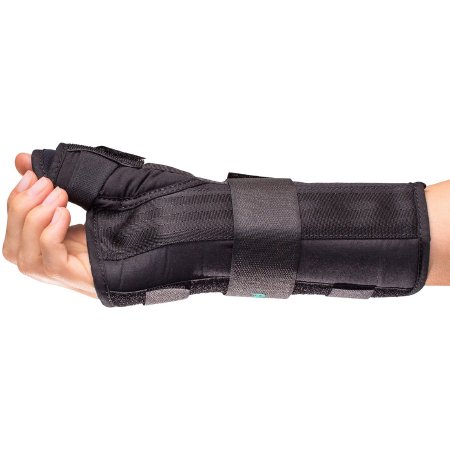 Bird & Cronin Wrist Brace with Thumb Spica Premier® Aluminium / Foam / Nylon / Plastic / Polyester Right Hand Black Medium - Each - 08144563-EA