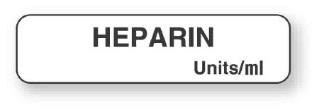 United Ad Label Drug Label UAL™ Anesthesia Label Heparin Units/mL White 5/16 X 1-1/4 Inch - Roll of 1 - ULAM119-RL