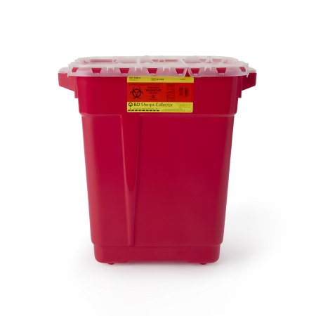 BD Sharps Container BD™ Red Base 18-1/2 X 17-3/4 X 11-3/4 Inch Vertical Entry 9 Gallon - Case of 8 - 305615-CS