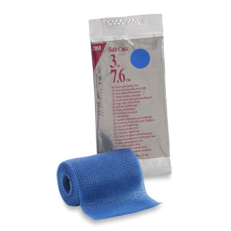 3M Ortho Cast Tape 3M™ Scotchcast™ Soft Cast 3 Inch X 12 Foot Fiberglass Blue - Case of 10 - 82103B-CS