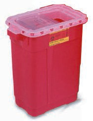 BD Sharps Container BD™ Red Base 23-1/2 H X 20 W X 14-3/4 D Inch Vertical Entry 17 Gallon - Case of 5 - 305665-CS