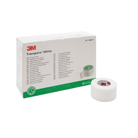 3M Medical Tape 3M™ Transpore™ White White 1 Inch X 10 Yard Plastic NonSterile - Roll of 1 - 1534-1-RL