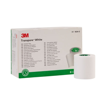 3M Medical Tape 3M™ Transpore™ White White 2 Inch X 10 Yard Plastic NonSterile - Each - 1534-2-EA