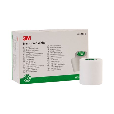 3M Medical Tape 3M™ Transpore™ White White 2 Inch X 10 Yard Plastic NonSterile - Case of 60 - 1534-2-CS