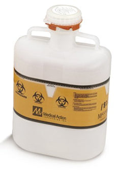 Medegen Medical Products LLC Sharps Container Sharps® Wide Translucent Base 12 H X 9 W X 18 D Inch Vertical Entry 5.75 Gallon - Each - 187S-EA