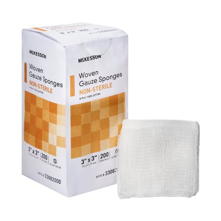 McKesson Gauze Sponge McKesson 3 X 3 Inch 200 per Pack NonSterile 8-Ply Square - Case of 4000 - 33082000-CS