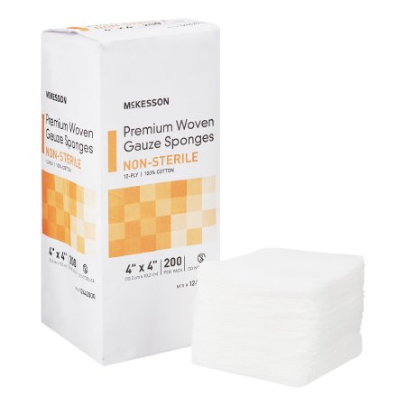 McKesson Gauze Sponge McKesson 4 X 4 Inch 200 per Pack NonSterile 12-Ply Square - Case of 2000 - 12442000-CS