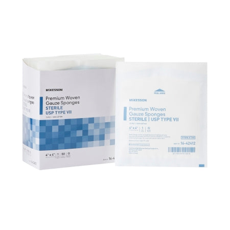 McKesson Gauze Sponge McKesson 4 X 4 Inch 1 per Pack Sterile 12-Ply Square - Each - 16-42412-EA