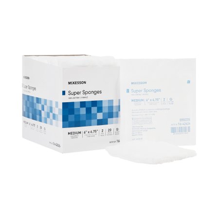 McKesson Fluff Dressing McKesson 6 X 6-3/4 Inch 2 per Pack Sterile Rectangle - Pack of 1 - 16-42626-PK