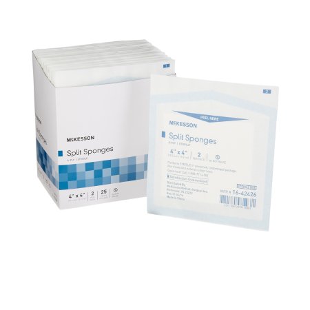 McKesson Split Sponges McKesson 4 X 4 Inch Sterile 6-Ply - Pack of 1 - 16-42426-PK