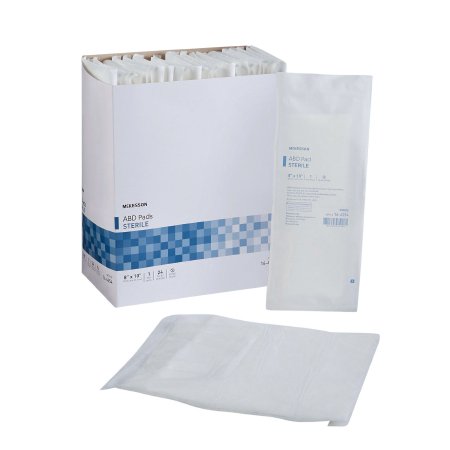 McKesson Abdominal Pad McKesson 8 X 10 Inch 1 per Pack Sterile Rectangle - Case of 360 - 16-4254-CS