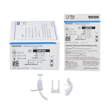Smiths Medical ASD, Inc. Uncuffed Tracheostomy Tube Bivona® Size 4.5 Pediatric - Each - 60P045-EA