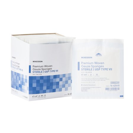 McKesson Gauze Sponge McKesson 4 X 4 Inch 2 per Pack Sterile 8-Ply Square - Pack of 1 - 16-42448-PK