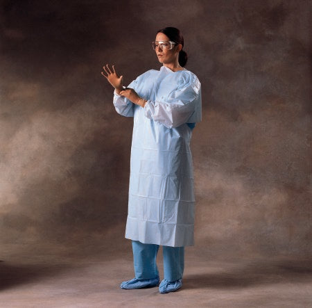 O&M Halyard Inc Protective Procedure Gown X-Large Blue NonSterile ASTM F1671 Disposable - Pack of 12 - 69316-PK