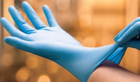 Cardinal Exam Glove Flexam® Medium Sterile Single Nitrile Extended Cuff Length Textured Fingertips Blue Chemo Tested - Case of 250 - N8821-CS