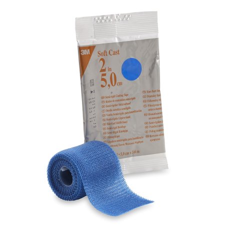 3M Ortho Cast Tape 3M™ Scotchcast™ Soft Cast 2 Inch X 12 Foot Fiberglass Blue - Case of 10 - 82102B-CS