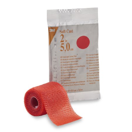 3M Ortho Cast Tape 3M™ Scotchcast™ Soft Cast 2 Inch X 12 Foot Fiberglass Red - Case of 10 - 82102R-CS