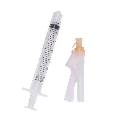 BD Safety Hypodermic Syringe with Needle Eclipse™ 3 mL 5/8 Inch 25 Gauge Hinged Safety Needle Regular Wall - Box of 50 - 305781-BX