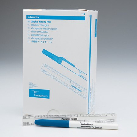 Cardinal Skin Marker Gentian Violet Fine / Regular / Multi-Tip 6 Inch, With Ruler - Box of 12 - 212PR-BX