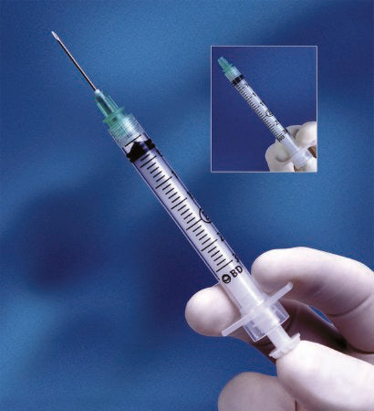 BD Safety Hypodermic Syringe with Needle Integra™ 3 mL 1-1/2 Inch 22 Gauge Retractable Safety Needle Regular Wall - Box of 100 - 305272-BX
