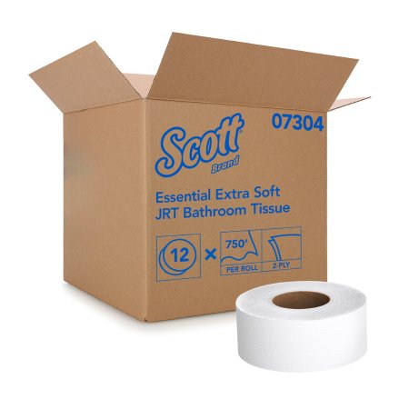 Kimberly Clark Toilet Tissue Scott® Essential Extra Soft JRT White 2-Ply Jumbo Size Cored Roll Continuous Sheet 3-11/20 Inch X 750 Foot - Roll of 1 - 07304-RL