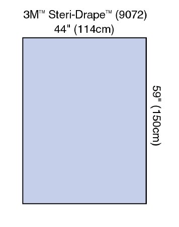 3M General Purpose Drape 3M™ Steri-Drape™ Drape Sheet / Back Table Cover 44 W X 59 L Inch Sterile - Box of 20 - 9072-BX