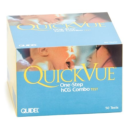 Quidel Reproductive Health Test Kit QuickVue® One-Step hCG Combo Fertility Test hCG Pregnancy Test Serum / Urine Sample 50 Tests CLIA Waived for Urine / CLIA Moderate Complexity for Serum - Case of 600 - 20110-CS
