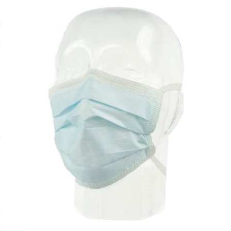 Aspen Surgical Products Surgical Mask Lite & Cool Pleated Tie Closure One Size Fits Most Blue NonSterile ASTM Level 1 Adult - Box of 50 - 15200-BX