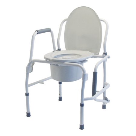 Graham-Field Commode Chair Lumex® Drop Arms Steel Frame Removable Backrest 18 Inch Seat Width 300 lbs. Weight Capacity - Each - 6433A-EA