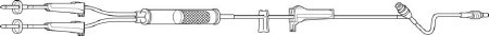Baxter IV Pump Set Clearlink™ Pump 1 Port 10 Drops / mL Drip Rate 170 to 260 Micron Filter 112 Inch Tubing Blood / Solution - Case of 48 - 2C8750-CS