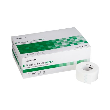 McKesson Medical Tape McKesson White 1 Inch X 10 Yard Paper NonSterile - Box of 12 - 16-47310-BX