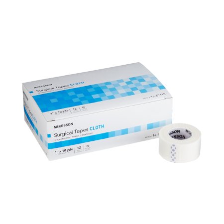 McKesson Medical Tape McKesson White 1 Inch X 10 Yard Silk-Like Cloth NonSterile - Case of 144 - 16-47110-CS