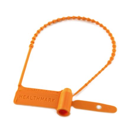 Healthmark Industries Tamper Evident Seal Cynch-Loks Orange Plastic 1 Inch Diameter - Pack of 100 - 6020 OR-PK