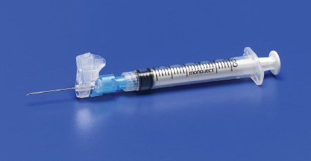 Cardinal Safety Hypodermic Syringe with Needle Magellan™ 3 mL 1-1/2 Inch 21 Gauge Sliding Safety Needle Regular Wall - Each - 8881833115-EA