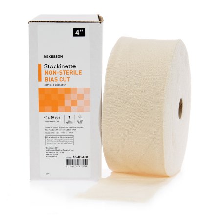 McKesson Bias Cut Stockinette McKesson Cotton 4 Inch X 50 Yard Size 1 Beige NonSterile - Case of 10 - 16-4B-450-CS