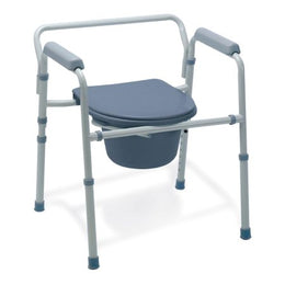 Medline Commode Chair Guardian® Easy Care™ Fixed Arms Steel Frame Back Bar 19 Inch Seat Width 350 lbs. Weight Capacity - Case of 4 - G30213-4-CS