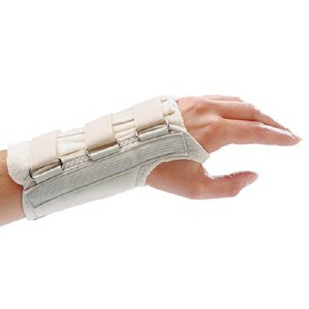 Patterson Medical Supply Wrist Brace Rolyan® D-Ring™ Aluminum / Polyester / Cotton / Foam / Polyester Right Hand Beige Medium - Each - A611RM-EA