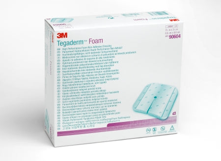 3M Foam Dressing 3M™ Tegaderm™ High Performance 3-1/2 X 3-1/2 Inch Without Border Film Backing Nonadhesive Fenestrated Square Sterile - Case of 40 - 90604-CS