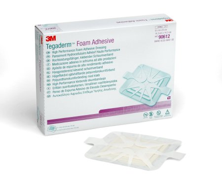 3M Foam Dressing 3M™ Tegaderm™ High Performance 5-5/8 X 5-5/8 Inch With Border Film Backing Acrylic Adhesive Square Sterile - Each - 90612-EA