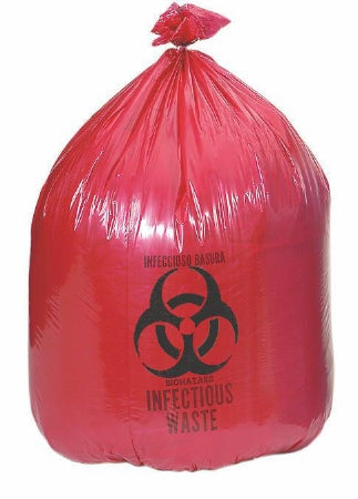 Medline Infectious Waste Bag 10 gal. 24 X 24 Inch - Case of 500 - NON122424-CS