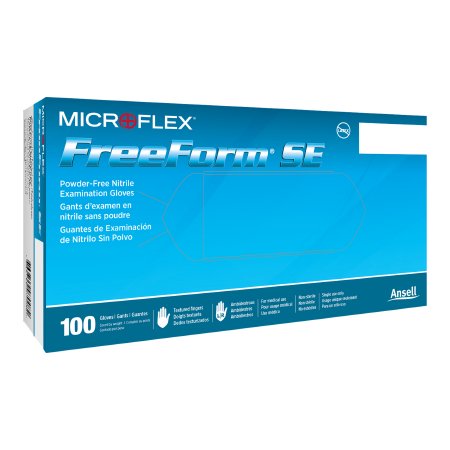 Microflex Medical Exam Glove FreeForm® SE X-Small NonSterile Nitrile Standard Cuff Length Textured Fingertips Blue Not Rated - Case of 1000 - FFS-700-XS-CS