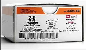 Covidien Nonabsorbable Suture without Needle TiCron™ Polyester Braided Size 0 - Box of 24 - 88863001-62-BX