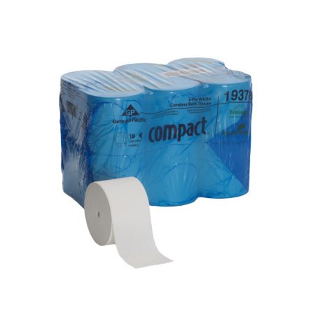 Georgia Pacific Toilet Tissue Compact® White 2-Ply Standard Size Coreless Roll 1500 Sheets 3-4/5 X 4-1/20 Inch - Roll of 1 - 19378-RL