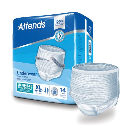 Attends Healthcare Products Unisex Adult Absorbent Underwear Attends® Advanced Pull On with Tear Away Seams X-Large Disposable Heavy Absorbency - Bag of 14 - APP0740-BG