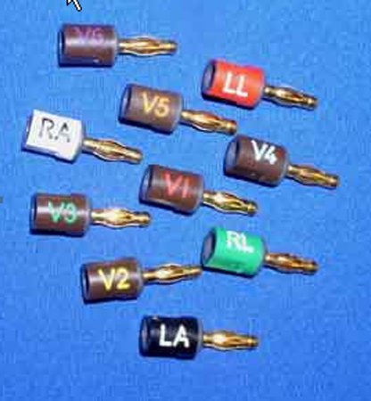 Vyaire Medical Electrode Connector Set Banana, AHA CAM 14/AM4/AM5 - Pack of 10 - 900178-001-PK