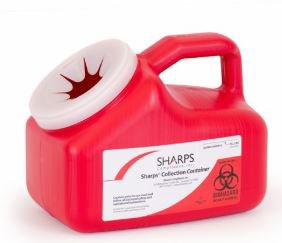 Sharps Compliance Sharps Container Pro-Tec® Red Base Vertical Entry 1 Gallon - Case of 40 - 61000-040-CS