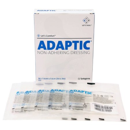 3M Systagenix/KCI Oil Emulsion Impregnated Dressing 3M™ Adaptic™ Square 3 X 3 Inch Sterile - Box of 50 - 2012-BX