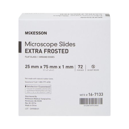 McKesson Microscope Slide McKesson 1 X 3 Inch X 1 mm Extra-Frosted End - Box of 1 - 16-7133-BX