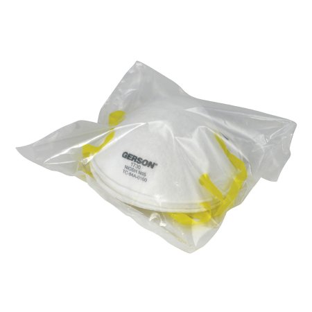 Louis M. Gerson Particulate Respirator / Surgical Mask Gerson® Medical N95 Cup Elastic Strap One Size Fits Most White NonSterile Not Rated Adult - Case of 240 - 081730-CS