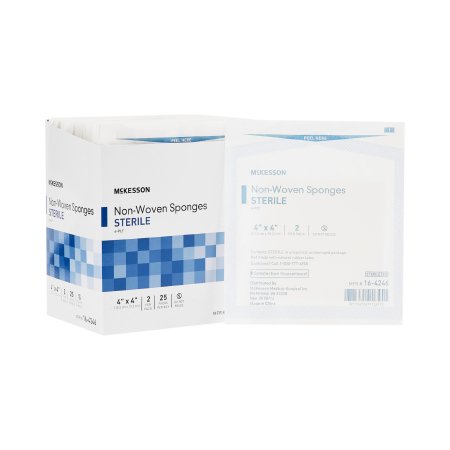 McKesson Nonwoven Sponge McKesson 4 X 4 Inch 2 per Pack Sterile 6-Ply Square - Case of 300 - 16-4246-CS